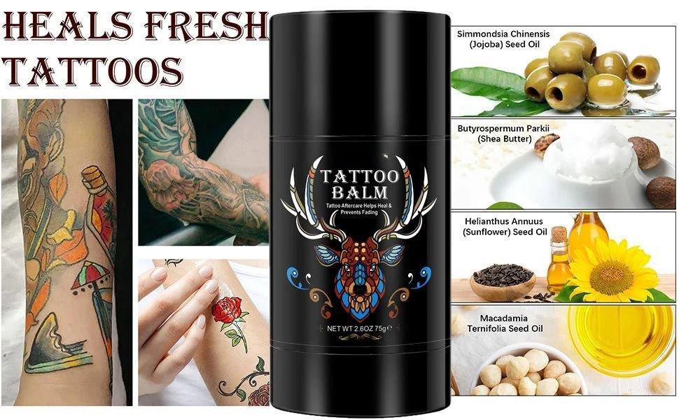 Tattoo Aftercare Butter Balm 2.6oz Natural Organic Tattoo Cream Moisturizer For Old & New Tattoo Healing Brighten Enhance Ink Color