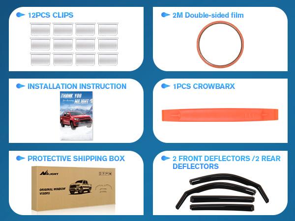 Nilight Vent Window Visors for Volkswagen (VW) Atlas 2018 2019 2020 2021 2022 2023 2024 2025, in-Channel Rain Guards, Original Window Deflectors-4PCS Car Cover dealsforyoudays