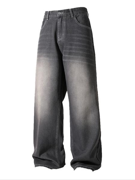 Men's Ombre Print Denim Shorts, Loose Casual Comfy Short Jeans for Summer, Men's Bottoms for Summer