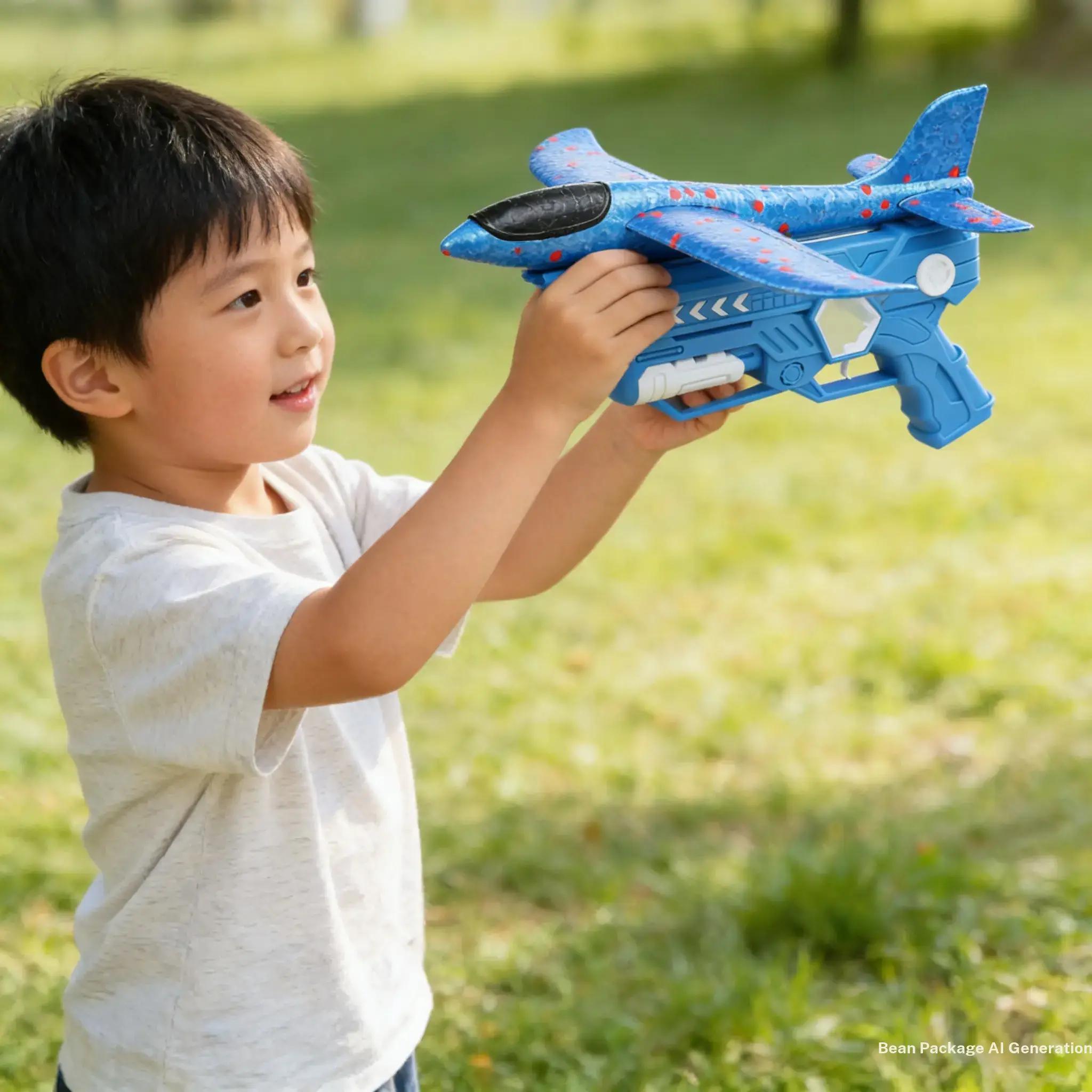 9.45'' Foam Glider Plane Toy for Boys, Flying Toys Birthday Gifts for Boys Girls Ages 4-12, Fun Outdoor Play Equipment