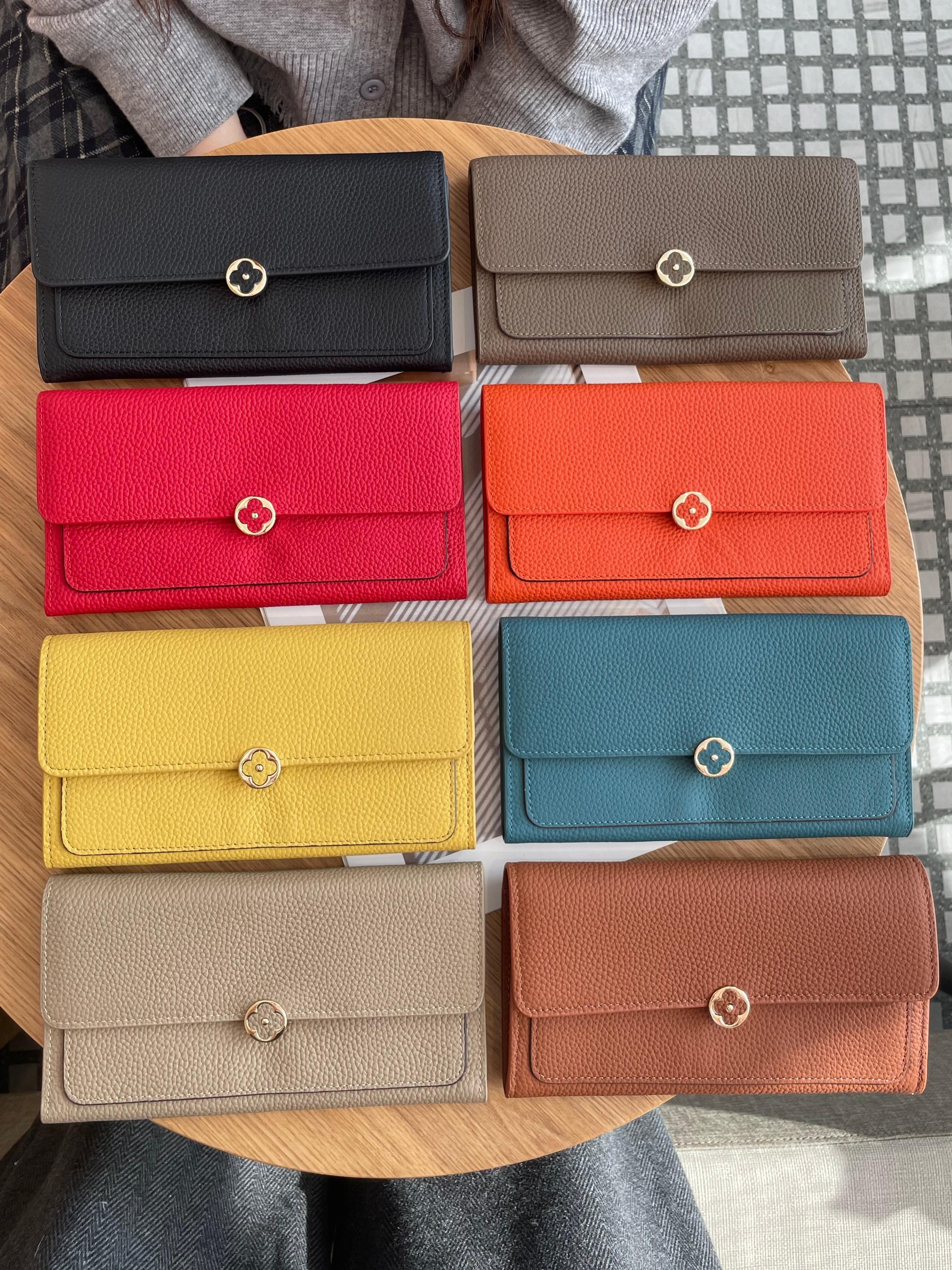 Women's New Full Leather Long Wallet, Cross-Border First Layer Cowhide Handbag, Genuine Leather Clutch Purse, Stylish and Durable