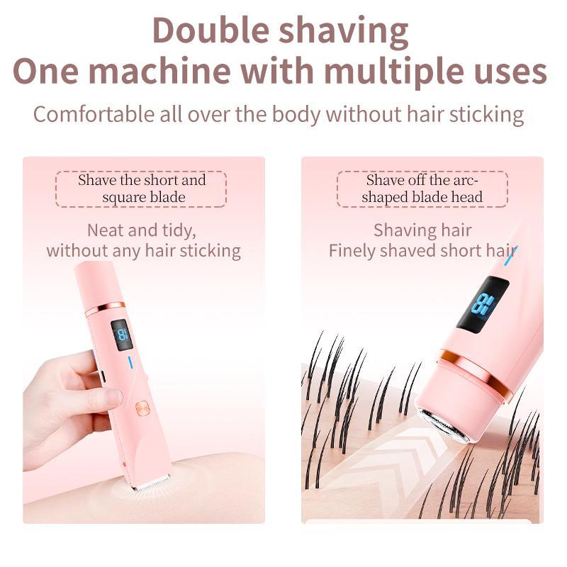 Electric Bikini Trimmer for Women, Rechargeable 2 in 1 Body & Facial Hair Removal, Waterproof Wet & Dry Use Trimmer for Women, Winter & New Year Gift, Valentine's Day Gift, Cordless Hair Trimmer
