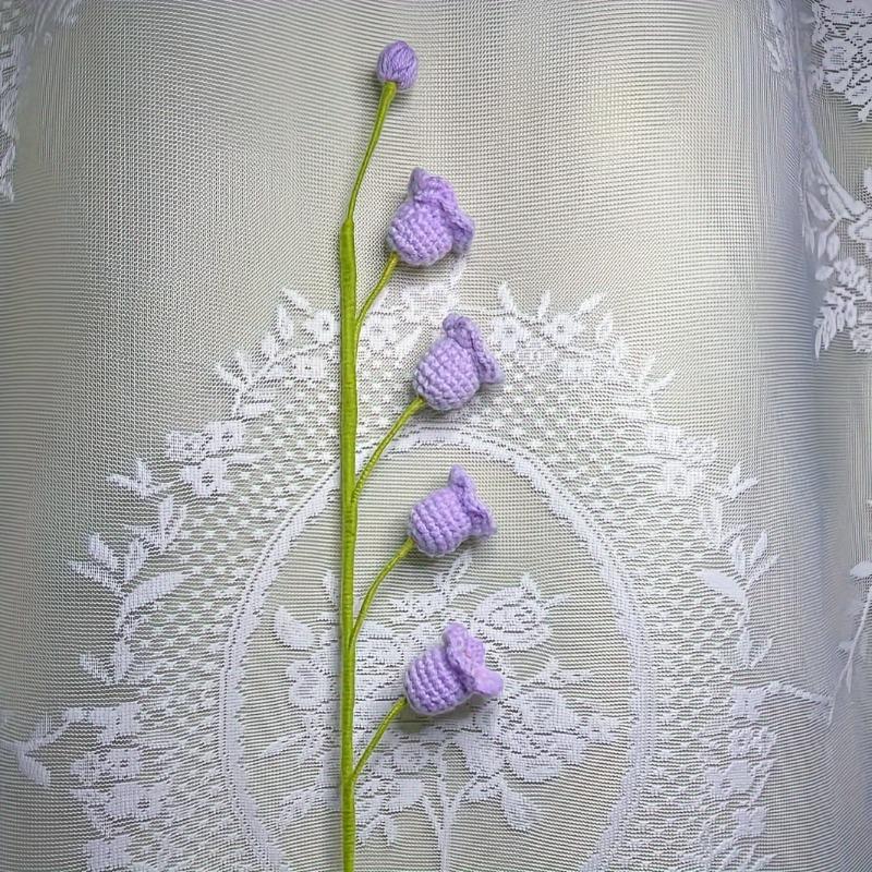 Handcrafted Crochet Flower Bouquet Set - Artificial Lilies, Carnations, Tulips & Forget-Me-Nots - Fabric Floral Arrangement for Christmas, Graduation, & All Seasons Decor - Tabletop Display