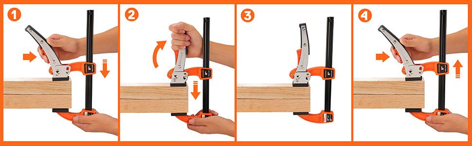 #JumpstartSale Jorgensen Bar Clamp Set, Bar Clamp for Woodworking, Quick Release Gear Clamp with 600 lbs Load Limit - 2 Pack