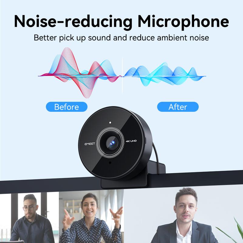 EMEET C950 4K Webcam for PC, USB Webcam with Microphone & Physical Privacy Cover, 70° FOV for Personal Use, Plug&Play Perfect for personal streaming Home Office Monitor Camera, TikTokShopBlackFriday