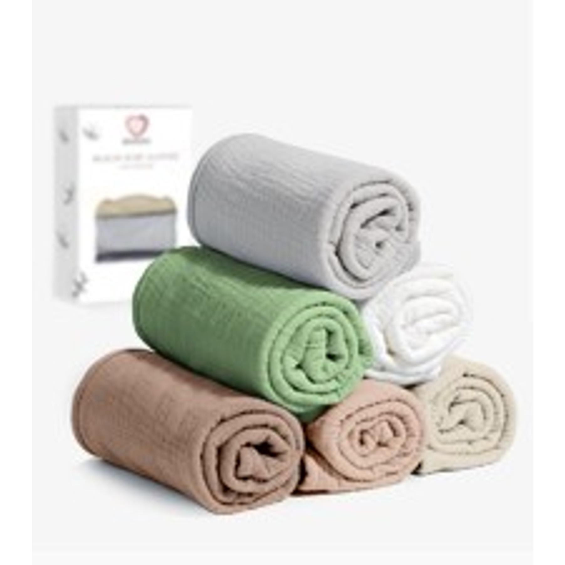 Muslin Burp Cloths, 100% Cotton Baby Burping Cloths, Large Extra Soft Absorbent for Unisex Newborn Boys and Girls, 20x10in, 6 PackGift