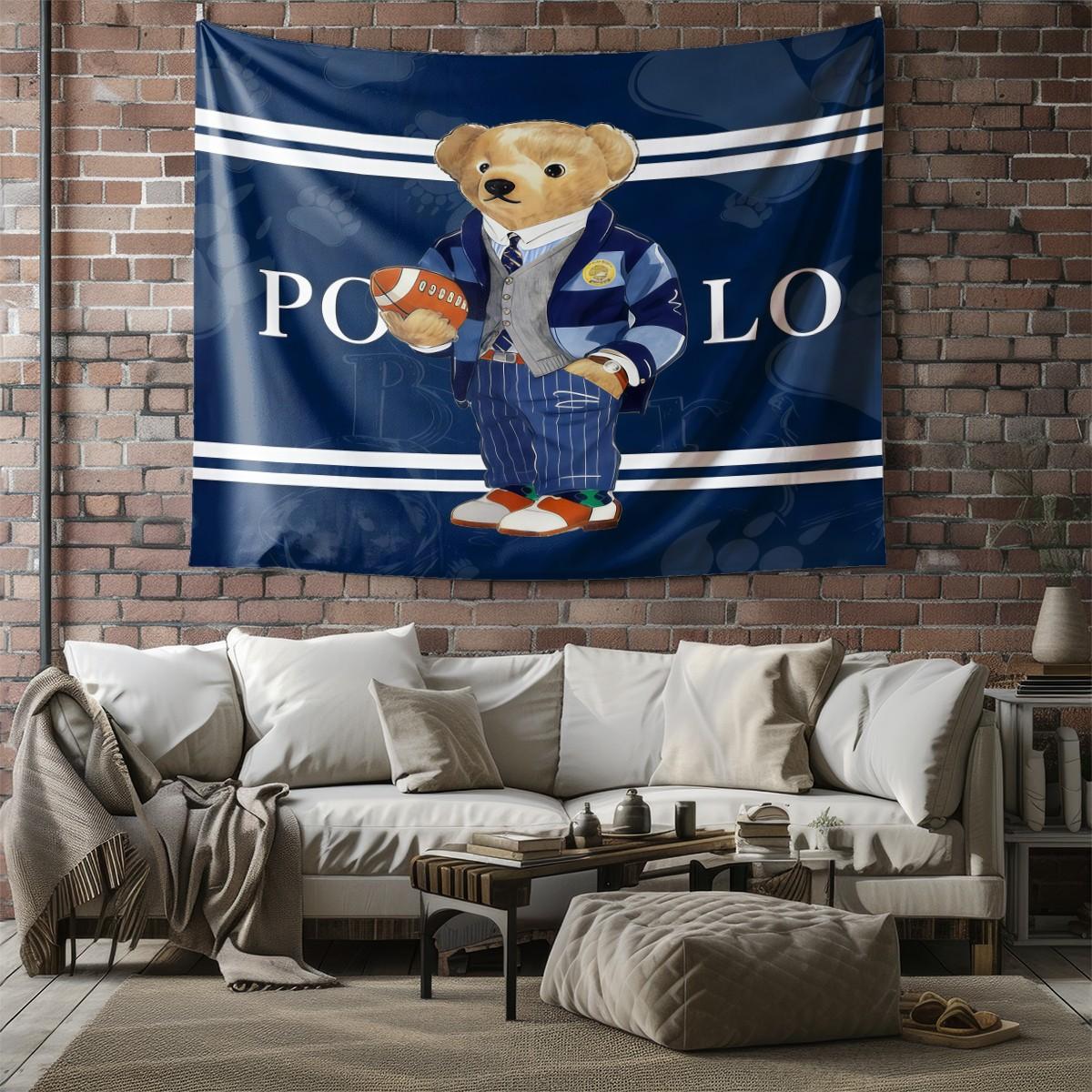 Bear Pattern Tapestry, Stylish Room Flag, Unique Wall Art For Living Room And Bedroom, Soft And Durable For Kids And Adults Daily Holiday Birthday Gift Bedroom Decoration