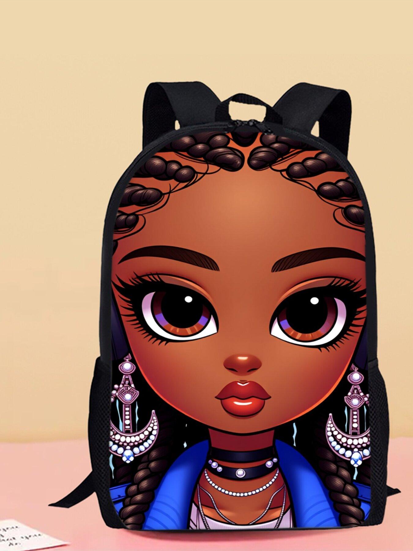 African Girl Pattern Print Single-Layer Backpack