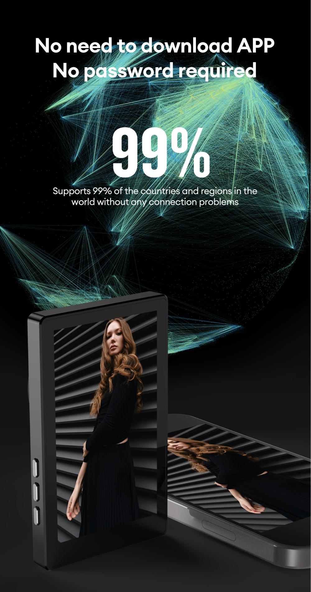 MGALL T20 Magnetic Wireless Self Display, Perfect for Content Creation, Selfies, Videos, Live Broadcasts, Adjustable Screen Ratio, Compatible with iOS, Android & HarmonyOS Mobile Phones