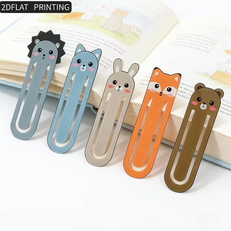 5pcs Acrylic Bookmarks with Cute Animal Designs, Perfect Gift for Animal Lovers, Book Enthusiasts, and Reading Fans