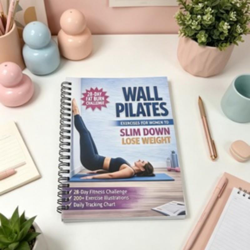 Wall Pilates Tutorial Coil Book, Fat Loss Guide for Wall Pilates, Comprehensive Exercise Instructions, Ideal for Fitness Enthusiasts