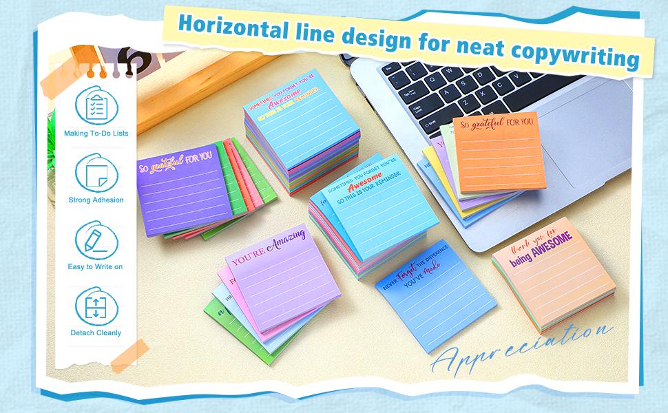 Christmas Gift Teacher's Day Themed Sticky Note Set 24/ 12 Pcs Teacher Appreciation Sticky Notes Teacher Appreciation Note Pads Thank You Teacher Memo Pads for Back To School Office Supplies Students Teachers Graduation Gift