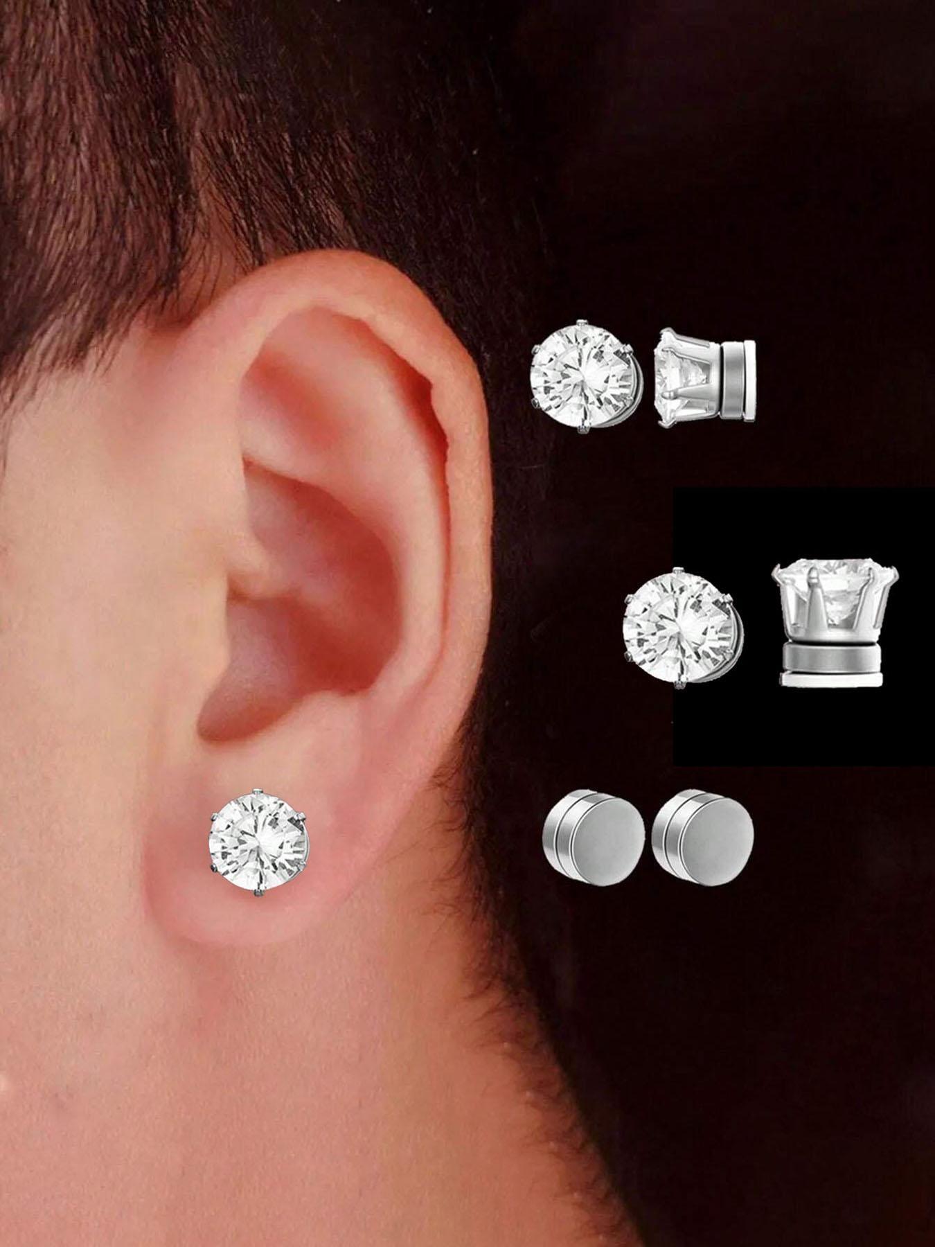Sparkly magnetic clip-on earrings. No piercing, hypoallergenic & comfortable. Unisex stylish design for all occasions. Lightweight and easy to wear. Ideal jewelry for everyone.