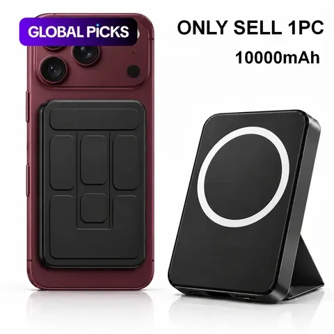 【Black Friday】Magnetic Wireless Fast-Charging Power Bank, 10,000 mAh Portable Travel Charger with 22.5 W PD Quick Charging, LED Display and Foldable Stand, Compatible with Select iPhone Models #GLOBAL PICKS