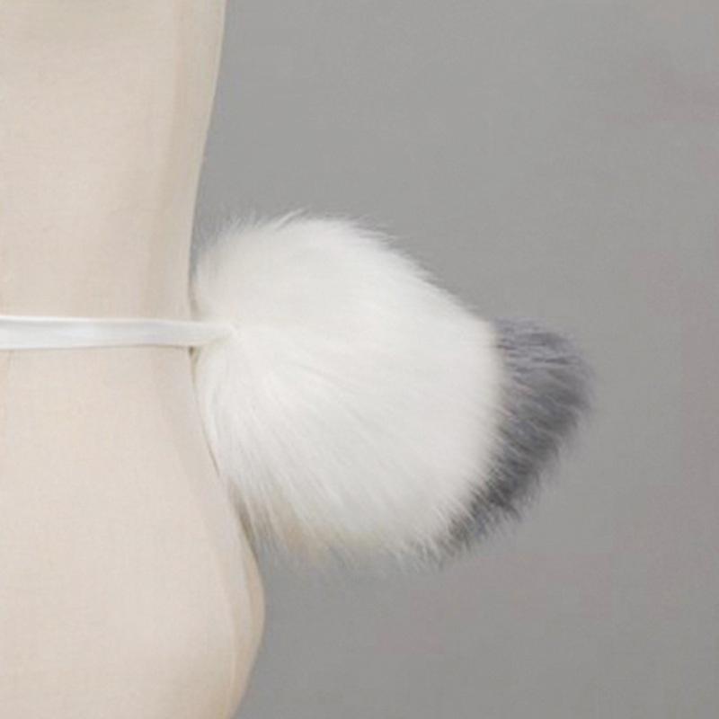 2Pcs/set New Handmade Furry Anime Dog Ear Headband Tail Props Cosplay Plush Simulation Animal Short Tail Accessories