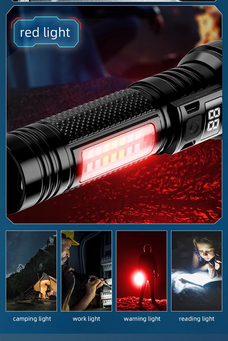 Rechargeable Flashlights High Lumens, 7Mode Flashlights Rechargeable, Super Bright Flashlight, Adjustable Tactical Flash Light, High Powered Flash Light, LED Flashlight for Emergency Home