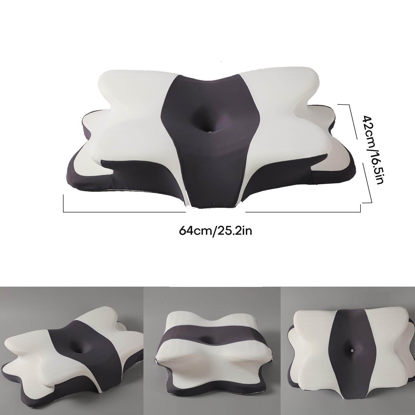 Sleep guru-recommended neck pillow, side sleeper pillow, contoured ergonomic memory foam pillow for back and stomach sleepers, two height options, zoned contour design