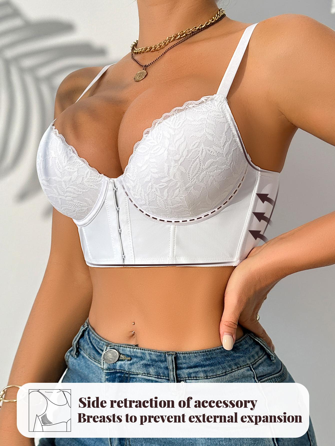 White women's underwear front clasp women's comfortable sexy lace bra with underwire push up bra suitable for all seasons Womenswear Basic push up bra bra bras for women