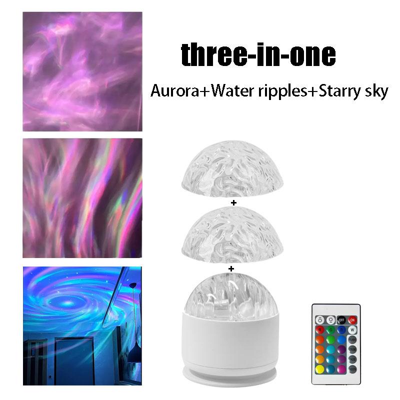 LED Aurora Projection Lamp, 3-In-1 Ambient Light, Atmosphere Light, 16 Dynamic Effects, Adjustable Remote Control, Perfect for Bedroom Party Home Decor