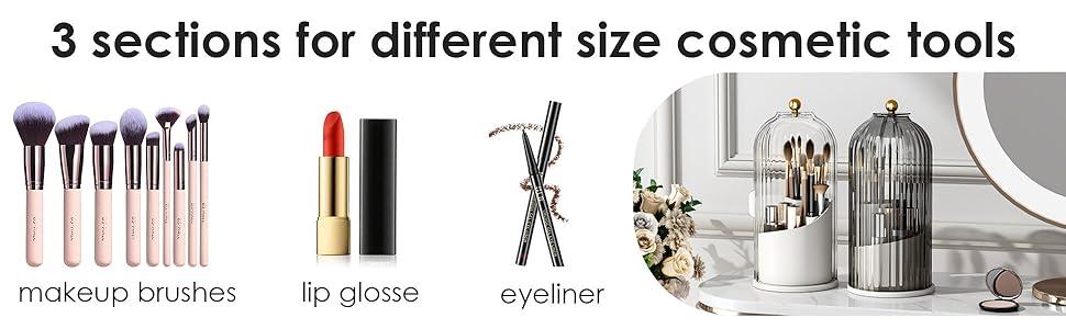Elegant ToothBrush Holder with Transparent Door Lid 360 Rotating Clear Organizer for Vanity Bathroom Desktop Countertop Storage 1 Count summerwins,summerwins