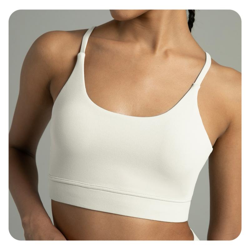 Colorfulkoala Women's Dreamlux Lightweight Yoga Sports Bra Bowknot Strappy Light Impact Workout Yoga Tops