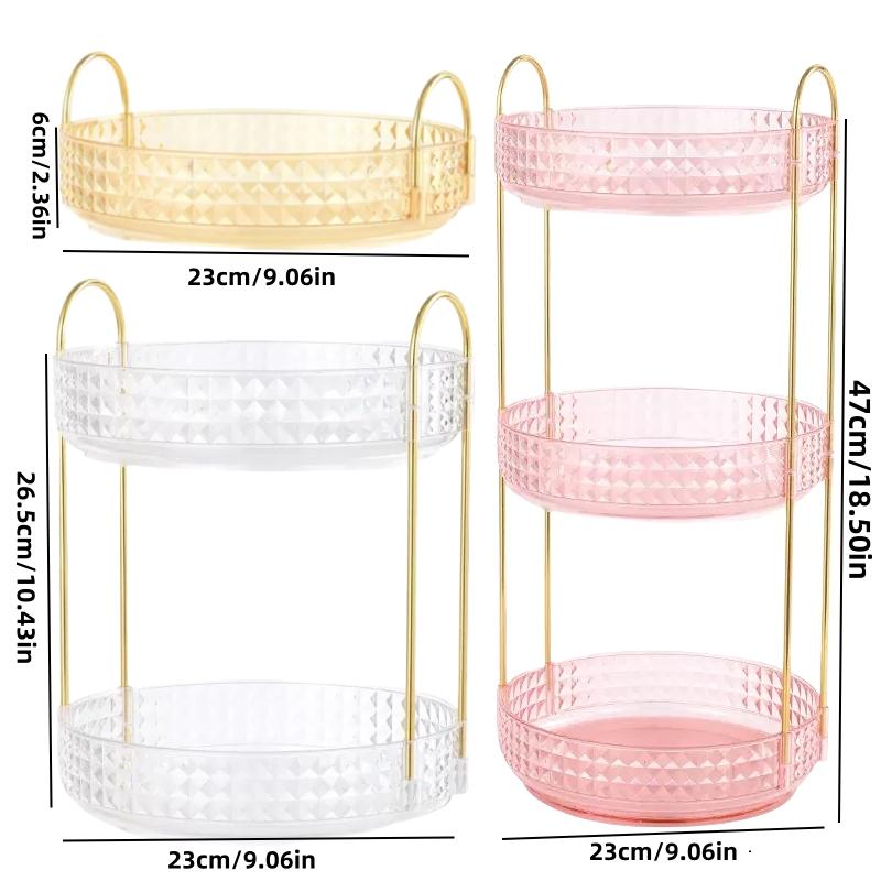 Multifunctional Rotating Storage Rack, Cosmetic Organizer Box, Makeup Box Organizer, Desktop Display Shelf, Bathroom Kitchen Storage Holder, 1 Piece