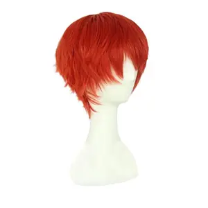 Game FGO Shirou Emiya Red Short Anime Heat Resistance Cosplay Hair Wig Synthetic Hair Fashion Wigs