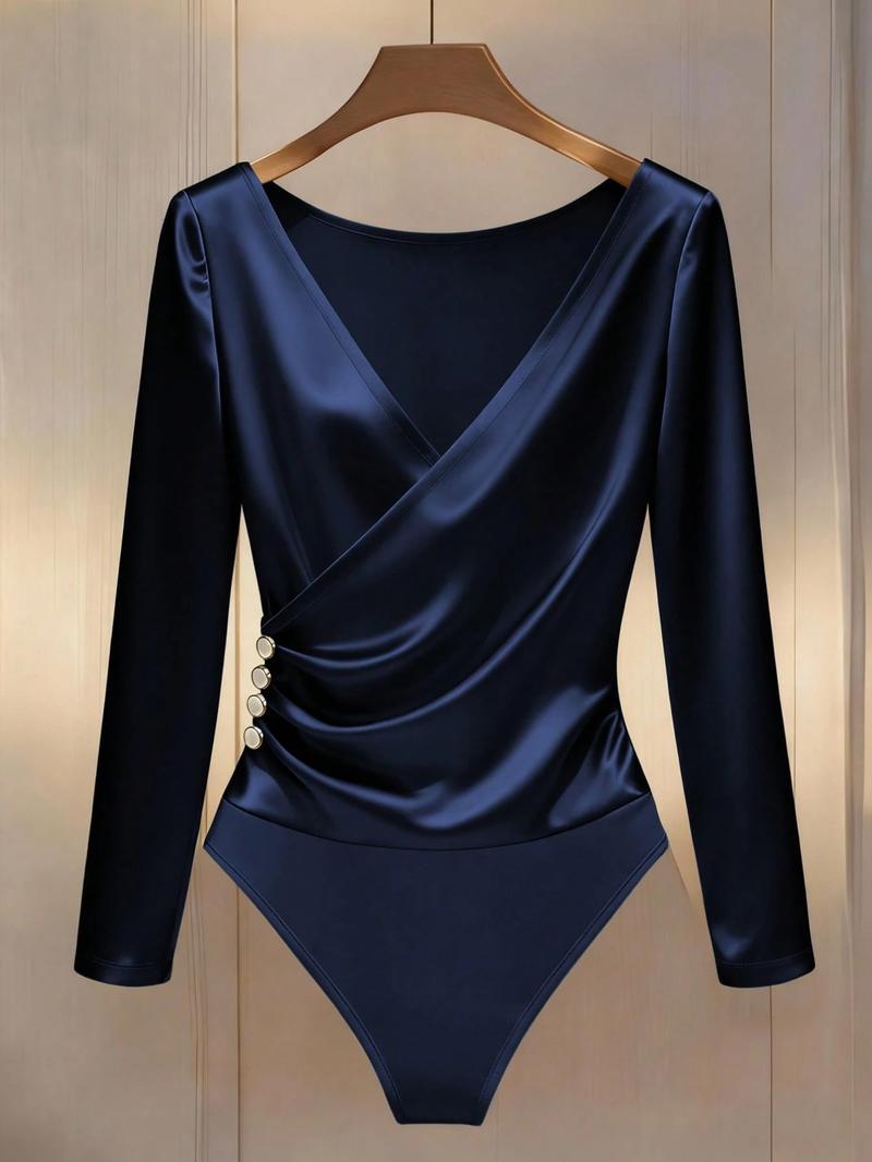 Women's Casual V-Neck Sleeveless Jumpsuit, Elegant Knit Fabric, Slim Fit, All Seasons Wear, Versatile Layering Option