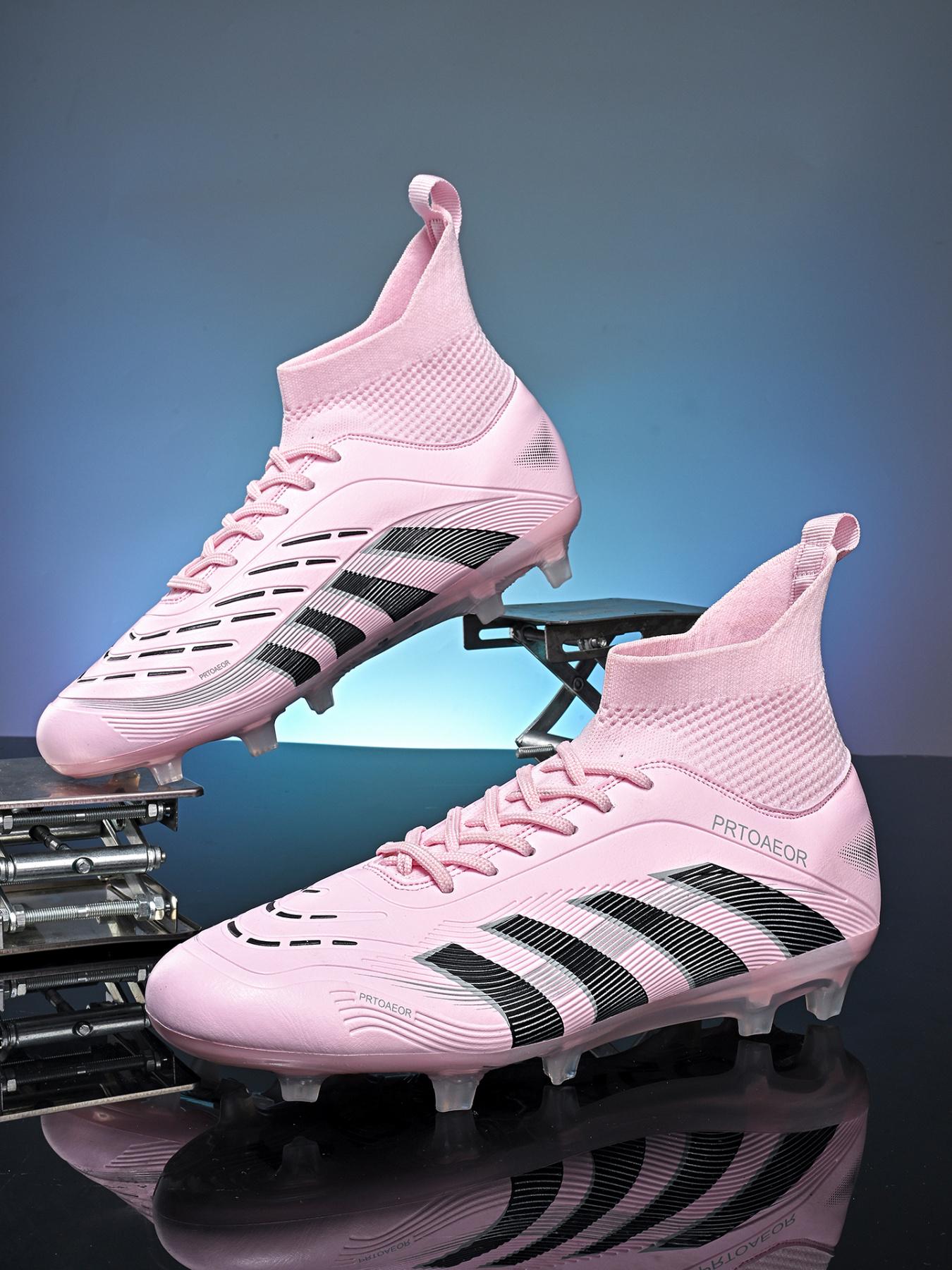 1 Pair High-Top Football Boots | Breathable Knit & Leather | Stable Anti-Twist | Transparent Studs for Superior Traction | Ideal for Competitive Play & Training | Viral