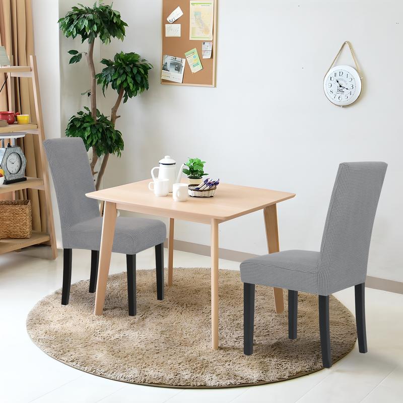 Easy-Going Waterproof Dining Chair Cover Set of 2/4/6/8,  Christmas Leakproof Stretch Jacquard Parson Chair Slipcover, Removable Washable Chair Protector for Home, Restaurant, Banquet, Kitchen Hacks