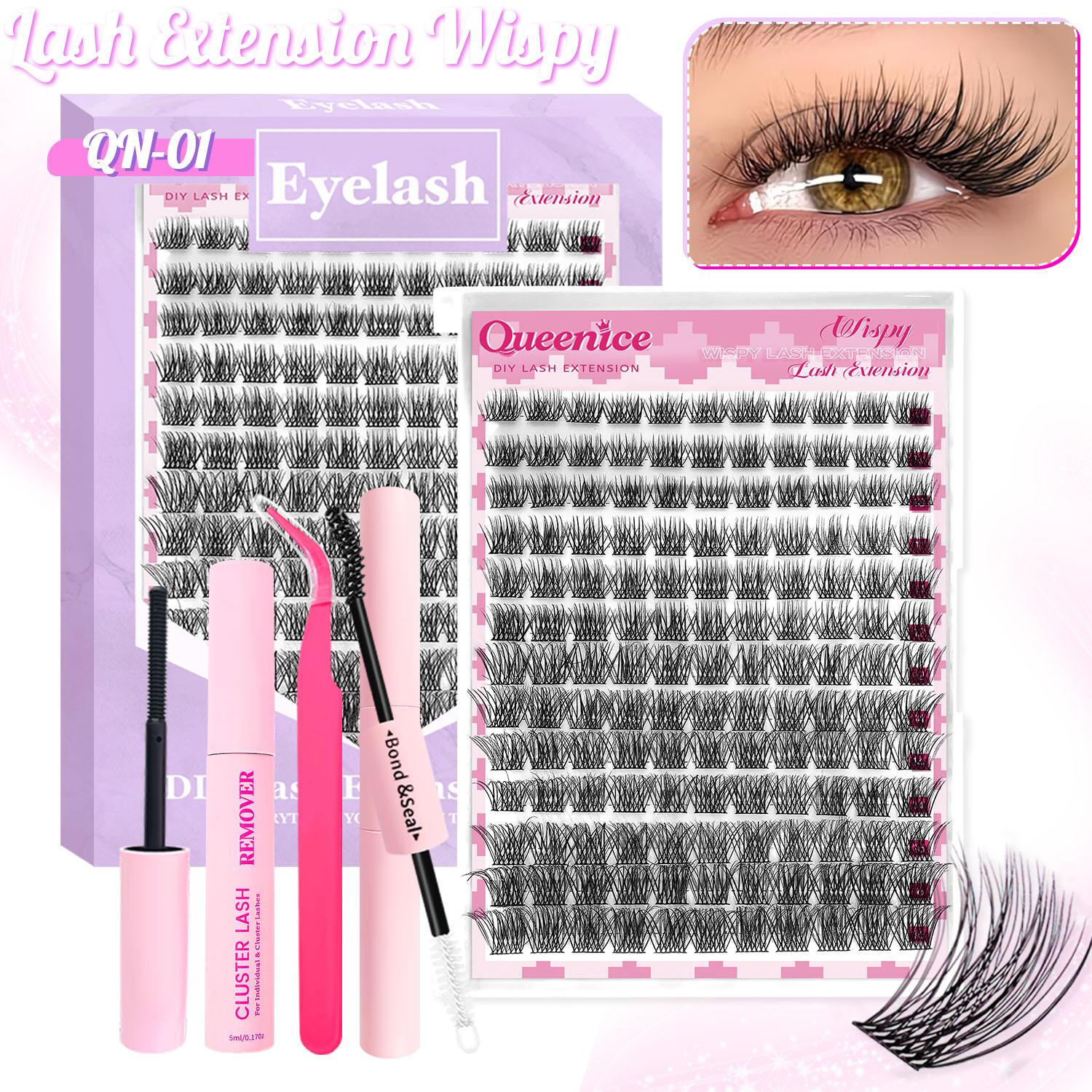 Lash Clusters with Spike Manga Wet Look Lash Clusters Kit Spiky Lash Extension Individual Lashes Cluster Eyelash Extensions Manga Lashes Clusters Wispy Eyelash Clusters