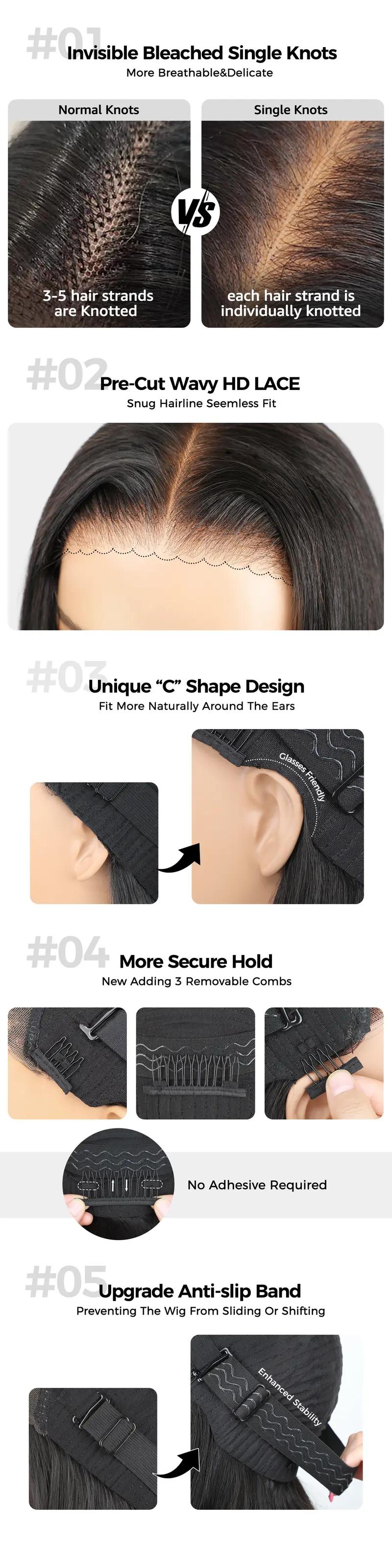 MorefaceBeauty 7x5 Wear Go Glueless Afro Kinky Curly Wigs Human Hair 200% Density Pre Bleached Lace Beginner Friendly Outdoorfun