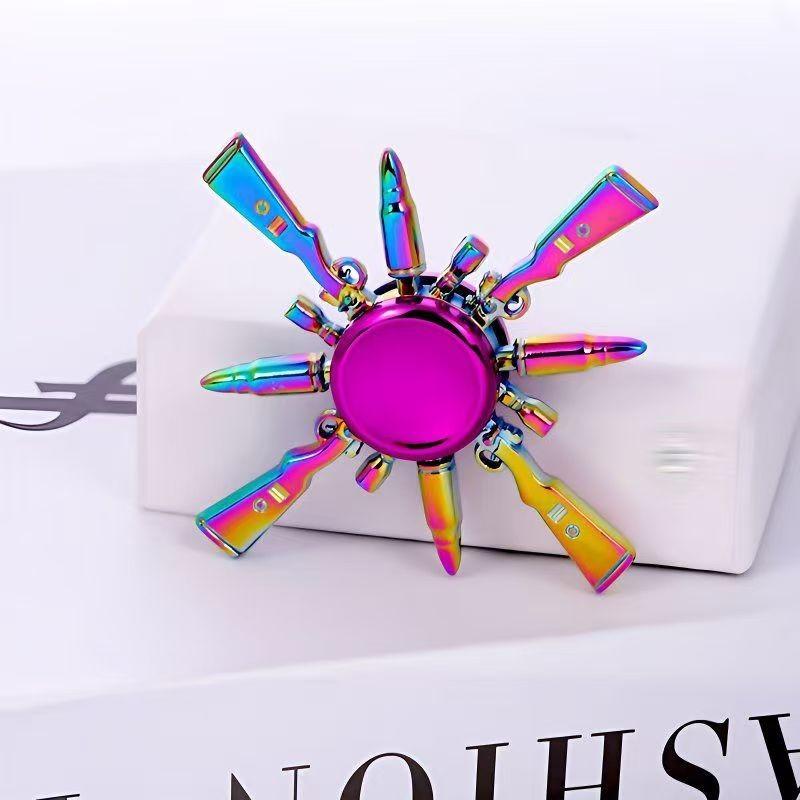 Metal Finger Spinner Toy, Stress Relief Fidget Spinner for Adults & Kids, Rotating Handheld Toy for Students, Fun Accessory