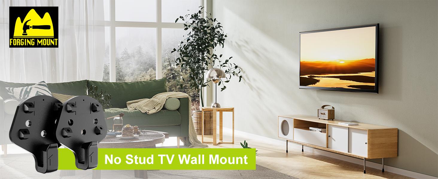 Forge Mount TV Wall Mount, Nailless - Patented Easy to install, nailless drywall TV wall mount for 19-100 inch TVs/mounts, up to 165 lbs Nailless TV mount/rental friendly and easy to install Low Pressure lgoled miniled Home