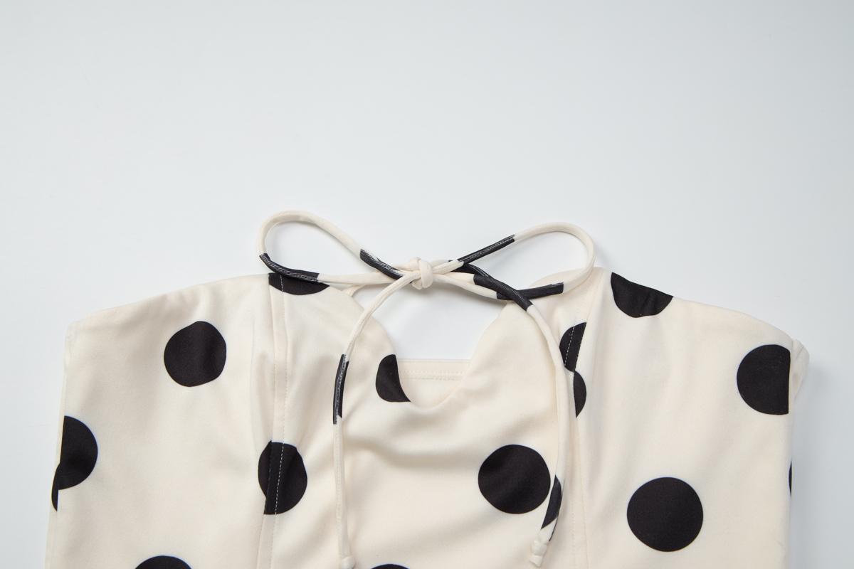 Women Summer Sexy Strapless Polka Dot Party Club Beach Vacation Tube Tops