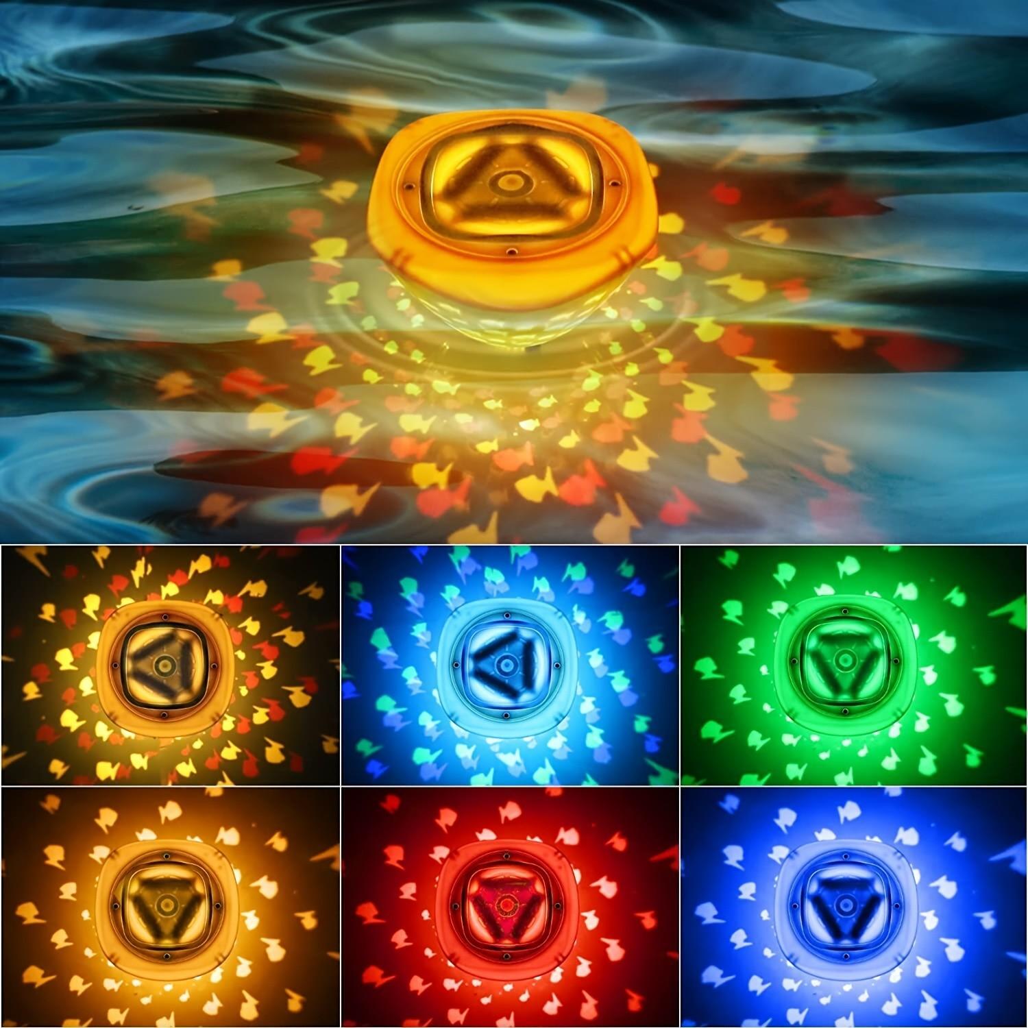 Kolzp LED Floating Fish Projector Light, Ip67 Waterproof Multicolor Underwater Fountain Light, AAA Battery Powered, Pool Party Decor, Decorative Lights
