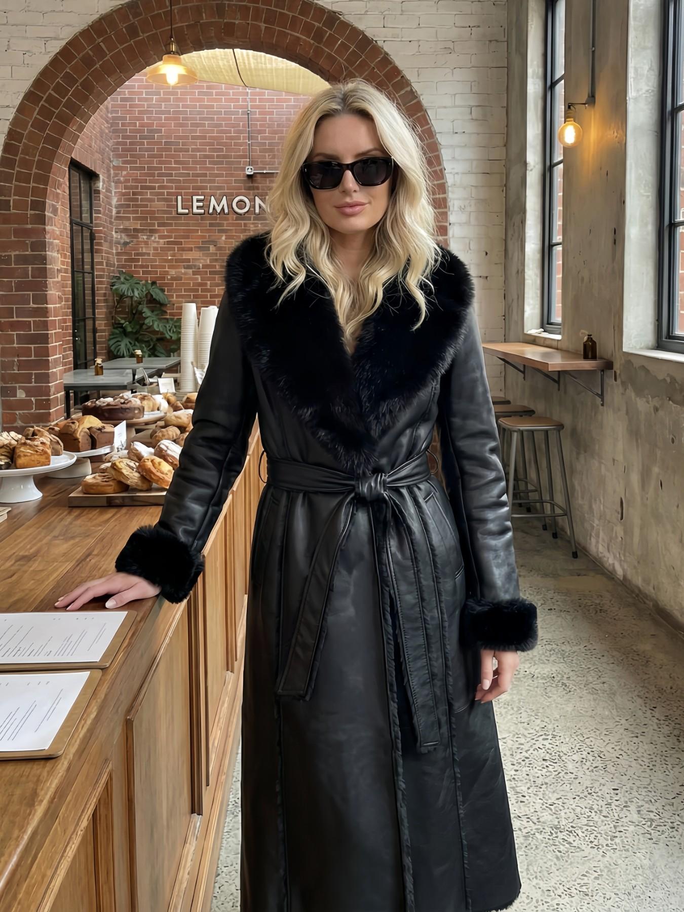 Women's Faux Fur Coat, Winter Fashion Long Sleeve Jacket, Casual Loose Fit Medium-Length Outerwear, Daily Wear Warm Clothing