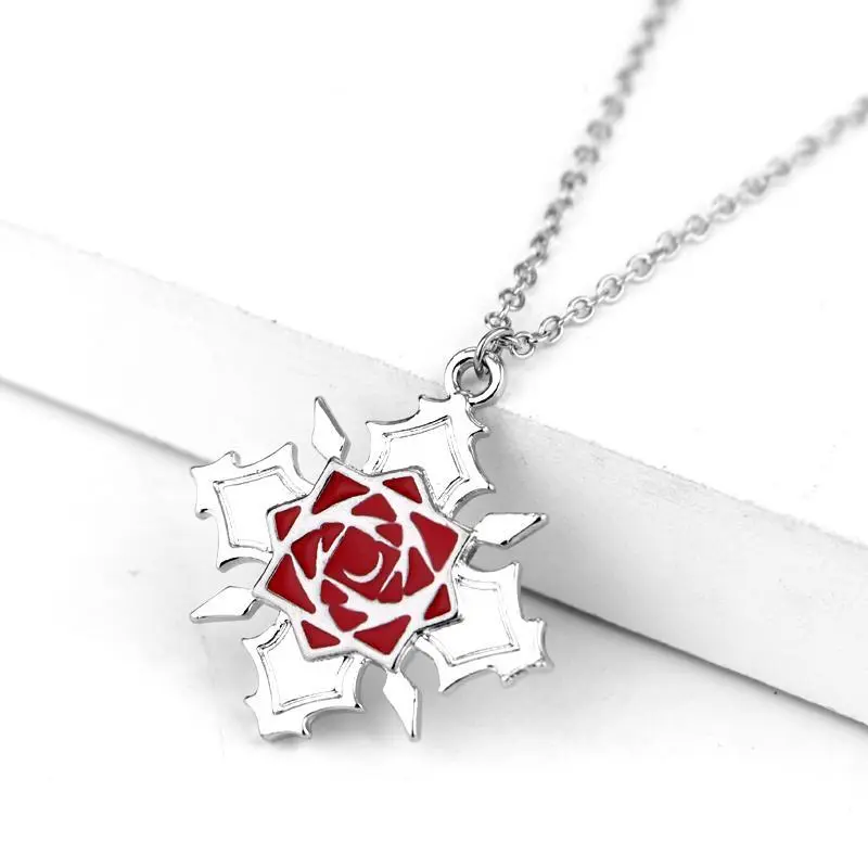 Anime Vampire Knight  Flower Logo Metal Necklace Yuki Kaname Zero Yuuki Manga Necklace Charm Pendants