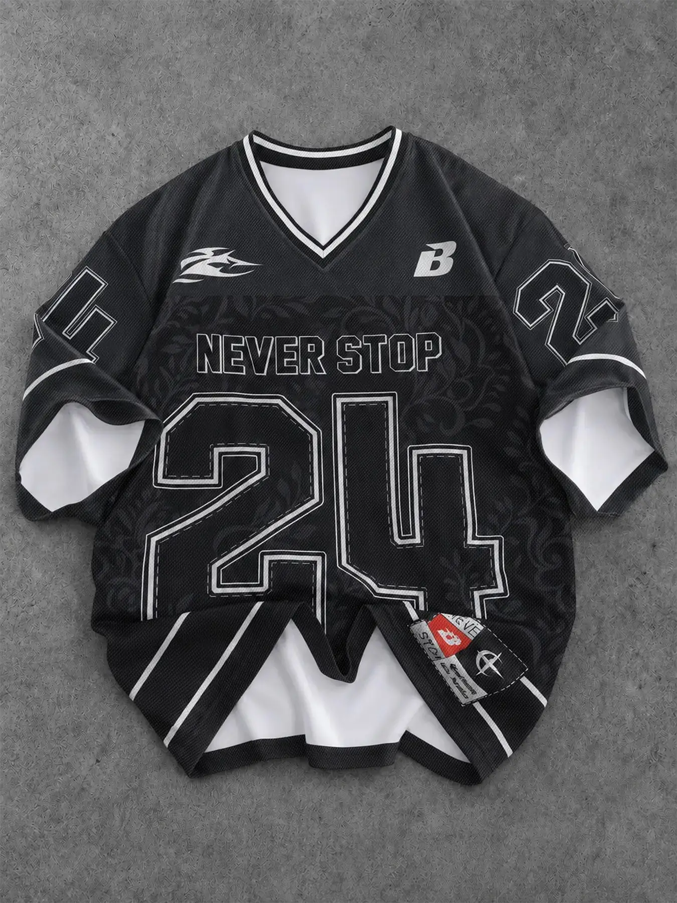 Oversized V-Neck Blockecore Football Jersey Soccer Jerseys for Men Women Stylish Jersey | Y2K Grunge Aesthetic Streetwear Mesh Short Sleeve Shirt | Retro Number 24 Graphic Print Loose Top for Casual Daily Outfit