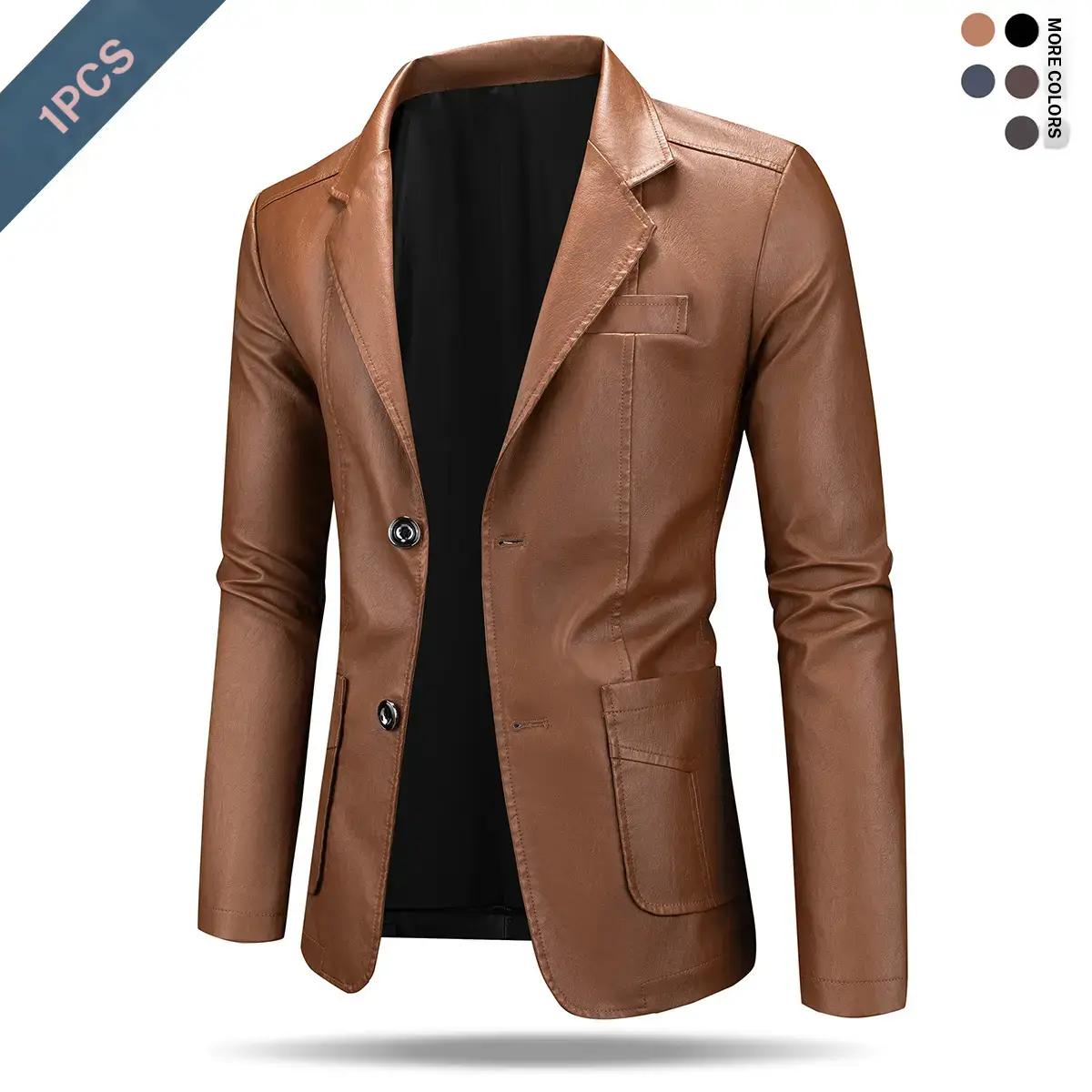 Men's Retro Jacket Chic Street Style Faux Leather Jacket For Fall Winter