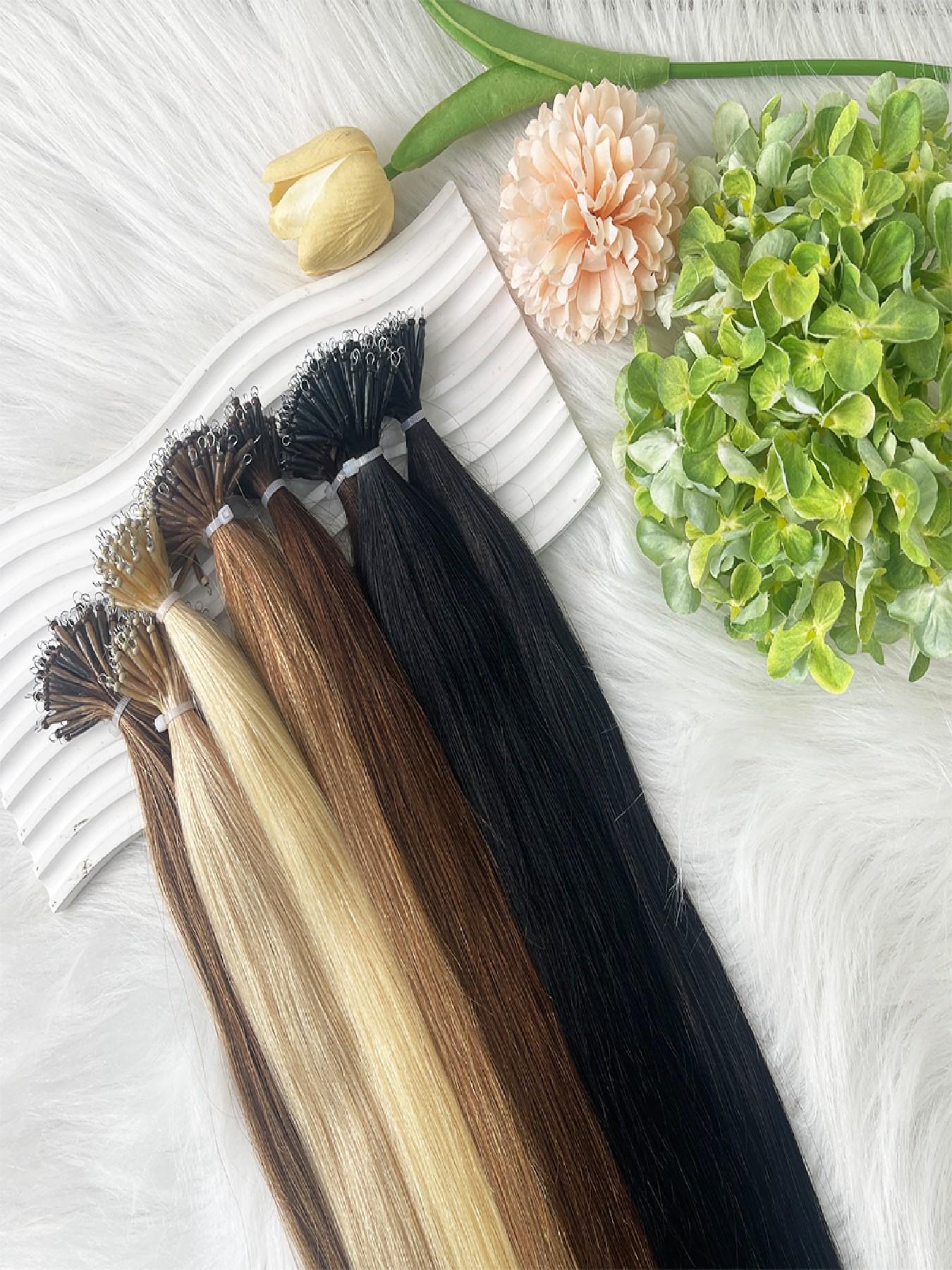 Human Hair Extension Pre-Bonded Micro Nano Rings, Beads Loop Nano Hair Extensions, Cold Fusion Nano Ring Extensions, 30g/pack