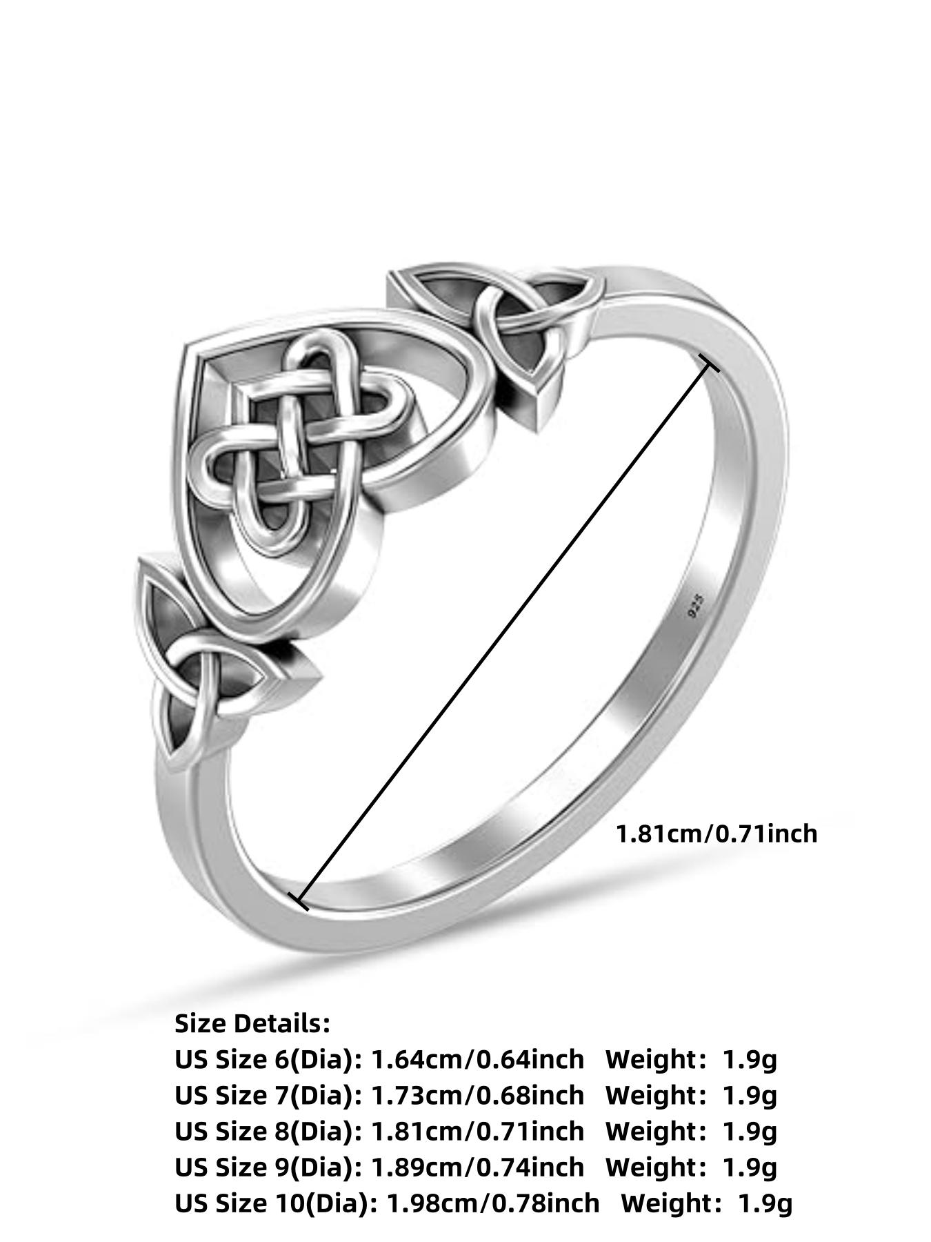 S925 Sterling Silver Hollow Out Celtic Knot Design Cuff Ring, Heart Signet Ring, Statement Ring, Unique Rings, Beautiful Rings, Fashion Creative Jewelry for Women & Men, Trendy Exquisite Jewelry As Gift, with Box
