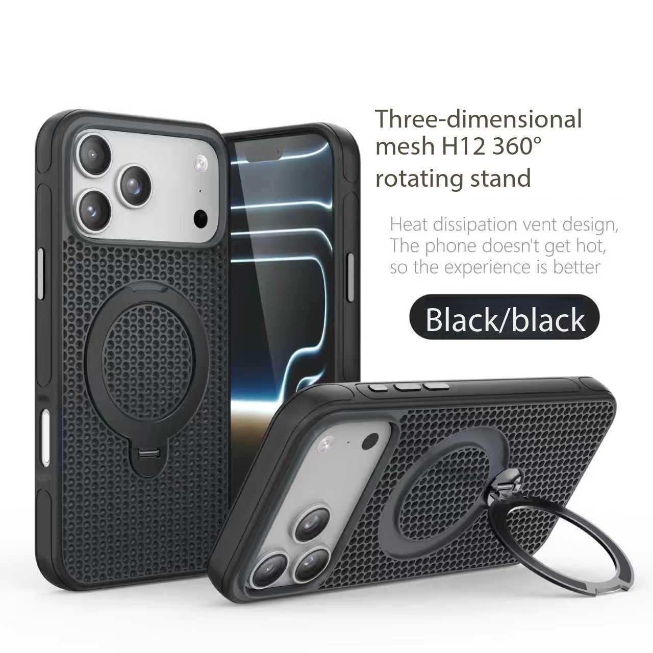 High quality breathable ice like honey shaped heat dissipation 360 degree rotating metal bracket magnetic suction shock-absorbing phone suitable for iPhone 17 16 15 14 13 12 11 Pro Max Plus Air independent metal buttons compatible with MagSafe wireless ch