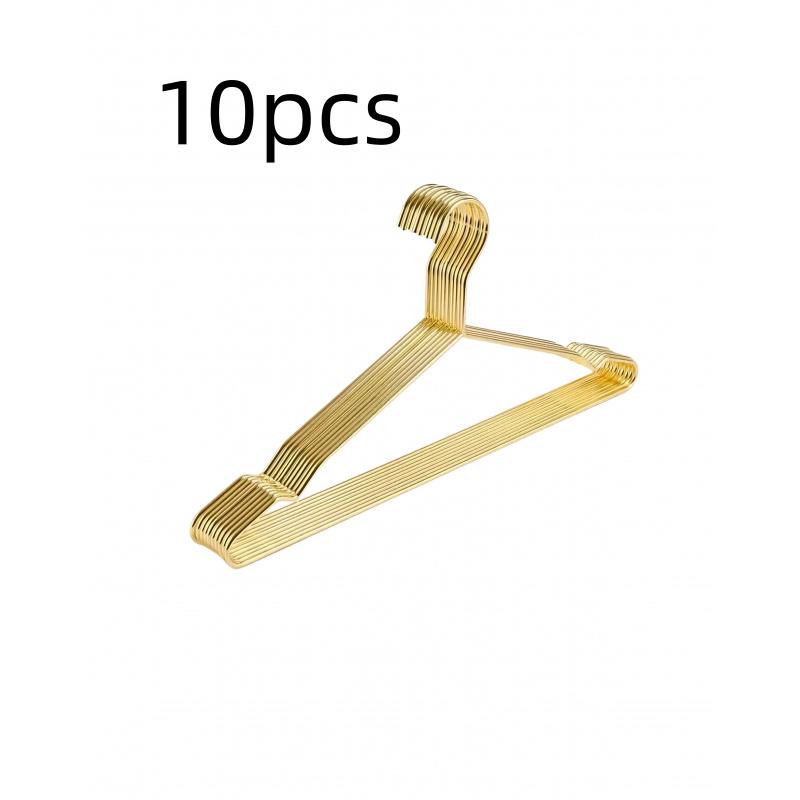 Premium Golden Metal Hangers (Set of 10) - Non-Slip, Durable & Slim Space-Saving Closet Organizers