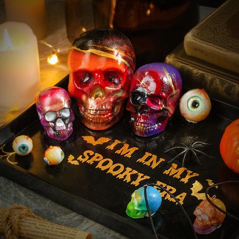 3D Skull Resin Molds, 4 Sizes Set of Skull Silicone Molds for Epoxy Resin, Candle Wax, Soap, Clay, Key Chain Casting, Ideal Halloween Home Decoration and Gifts - LET'S RESIN