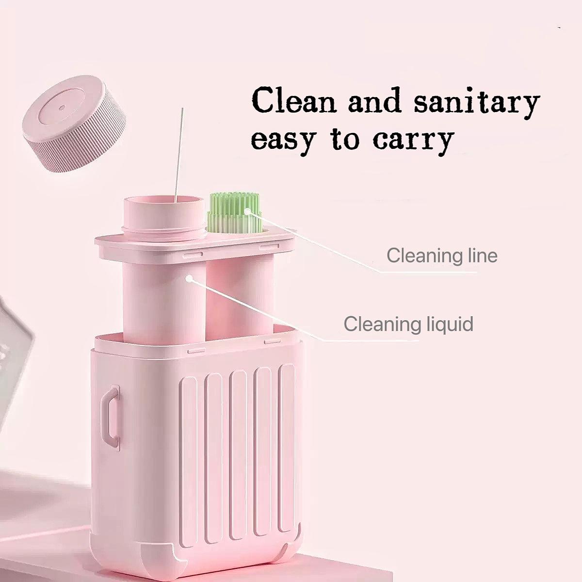 Ear Piercing Cleaning Kit, Anti-Clogging and Odor-Removal, Includes 240 Ear Cleaning Wires and 15 ml Solution, Essential Tool for Earring Care