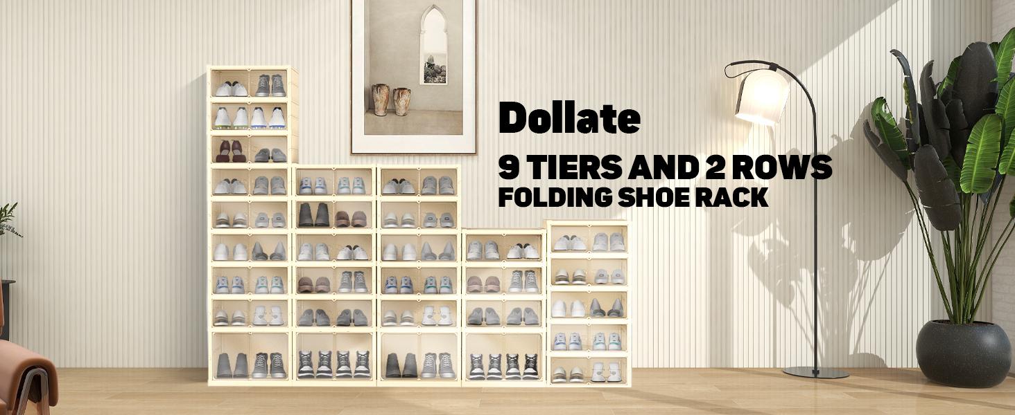9 Tiers 36 Pairs Foldable Shoe Rack, Large Shoe Storage with Magnetic Clear Door, Easy Assembly and Freely Movable Shoes Organizer, Large Capacity Shoe Shelf for Living Room, Cloakroom, Entryway,Cosmetic Organizer 9 Tiers 36 Pairs Foldable Shoe Rack, Large Shoe Storage with Magnetic Clear Door, Easy Assembly and Freely Movable Shoes Organizer, Large Capacity Shoe Shelf for Living Room, Cloakroom, Entryway,Cosmetic Organizer