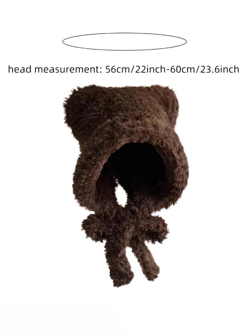 Cute Bear Ear Decor Beanie Hat, Knit Hat, Thickened Warm Hat for Fall & Winter, Fashion Accessories for Women & Men
