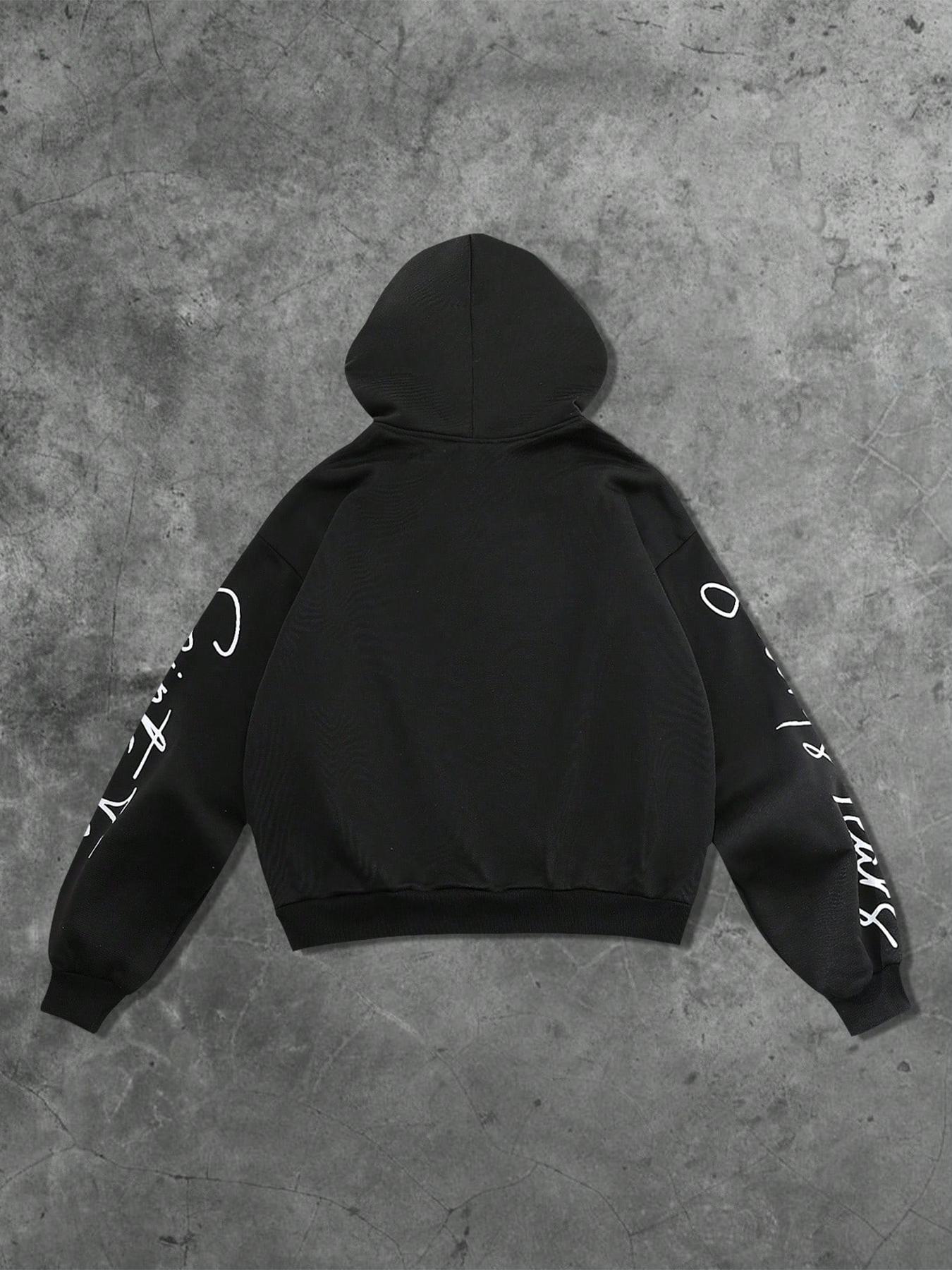 Unisex Graphic Print Hoodie with Eye Print Design, Fashion Streetwear Hip Hop Style, Casual Loose-Fit Sweatshirt for Fall & Winter