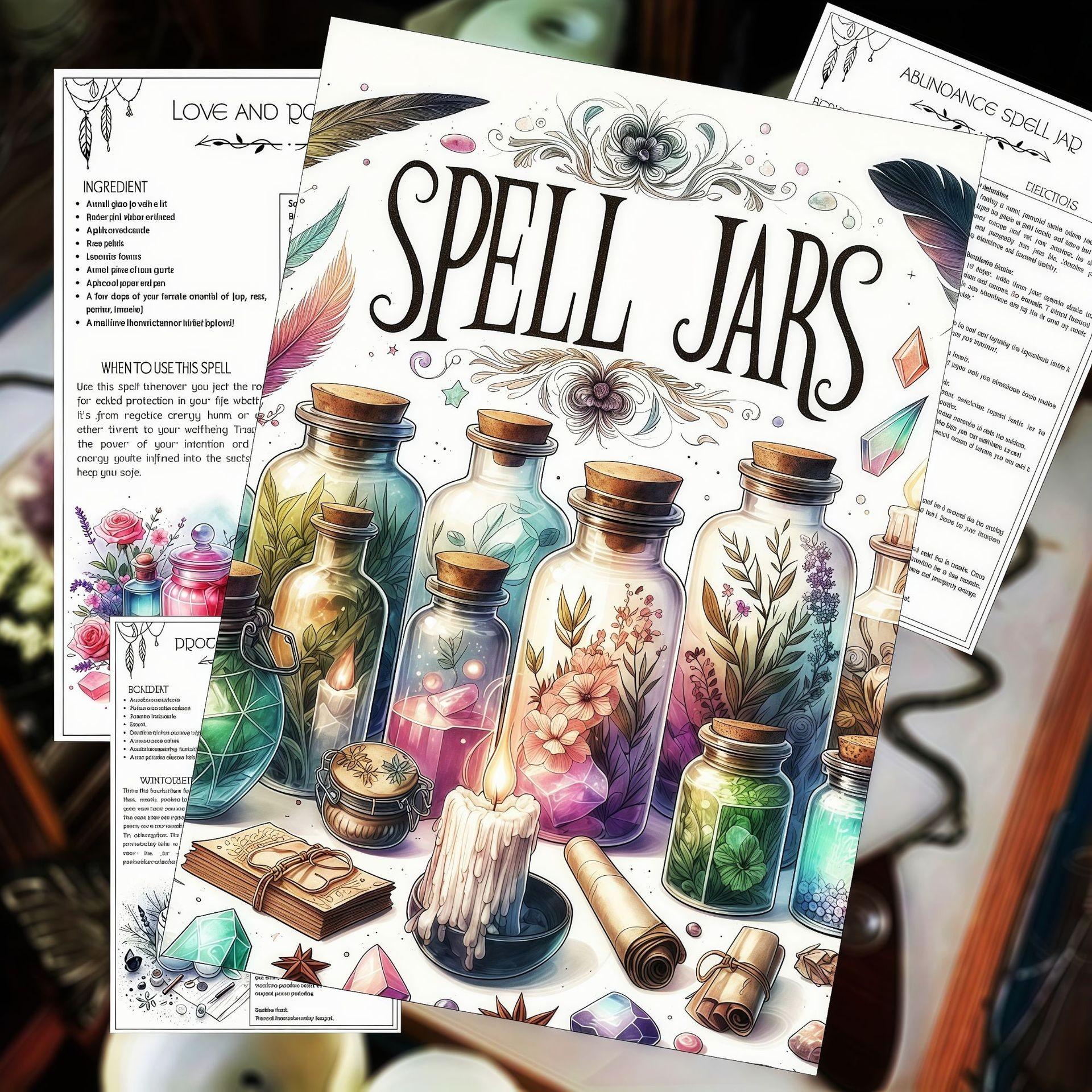 Spell jars for beginners and advanced users, basic guide to making spells, creating your own magic spells, perfect gifts for witches and enthusiasts